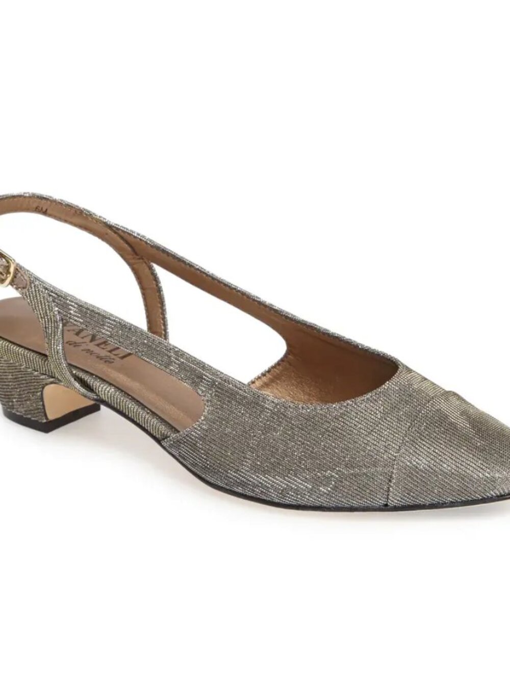 Vaneli Women's Silver Slingback Kitten Heels